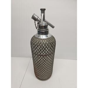 Vintage New York Sparklets Soda Water Seltzer Dispenser Metal Mesh, Barware